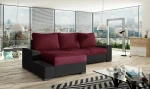 Kairinė kampinė sofa Negro, raudona/juoda