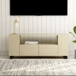 TV staliukas vidaXL 120, smėlio spalvos