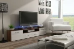 Cama TV stand EVORA 200 plum medžio/baltas gloss