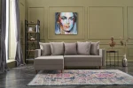 Kalune Design Kampinė sofa-lova Aydam Left - Kreminis