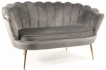 Signal Meble CAMELLIA 2 VELVET SOFA Pilkas BLUVEL 14/GOLD