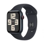 Išmanusis laikrodis Apple Watch SE GPS + Cellular, 44 mm, Vidurnakčio spalvos aliuminio korpusas su vidurnakčio spalvos sportiniu dirželiu - M/L