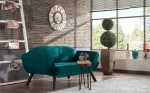 Kalune Design Mėlyna 2 vietų sofa-lova Genzo - Petrol Mėlyna