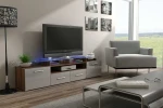 Cama TV stand EVORA 200 plum medžio/pilkas gloss