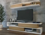 TV staliukas Kalune Design Televizijos vienetas Sims - Baltas, Teak