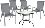 Lauko baldų komplektas Sodo baldų komplektas DUBLIN table, 4 chairs, pilkas