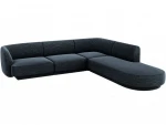 Dešininė sofa Micadoni Miley, 252 x 220 x 74, mėlyna