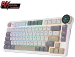 Royal Kludge RK N80 RGB Pearly Dawn belaidė klaviatūra |75%, Hot-swap, Raudona switches, US