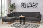 Kalune Design Kampinė sofa-lova Aria Köşe - Anthracite