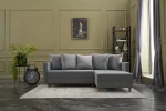 Kalune Design Kampinė sofa-lova Aydam Right - Light Pilkas