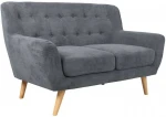 Sofa RIHANNA, 2 vietų, 140x84x87 cm, dangos medžiaga: vilkta audiniu, spalva: pilka