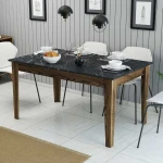 Kalune Design Valgomasis stalas Milan 518 - Walnut, Juodas