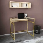 Kalune Design Darbo stalas Hussum - Gold, Oak