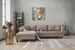 Kalune Design Kampinė sofa Kale Linen Left - Kreminis