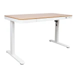 Desk ERGO with 1 motor 120x60xH72-121cm, baltas/oak