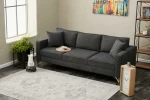 Hanah Home 3 vietų sofa Berlin - Anthracite, Gold