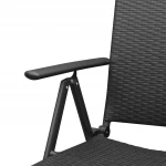 Sodo kėdės, 2 vnt., poliratanas, aliuminis, juodos