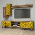 TV staliukas Kalune Design Televizoriaus spintelė Class S - Walnut, Geltona