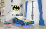 Vaikiška lova Adrk Furniture LED Batcar, 80x160 cm, mėlyna