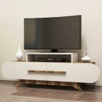 TV staliukas Kalune Design CREAM TV stalas Rose - Walnut, Kreminis