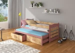Lova ADRK Furniture Tiarro 80x180 cm su šonine apsauga, ruda/rožinė