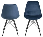 2-jų kėdžių komplektas Eris, mėlynas/juodas