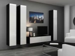 Cama Living room cabinet set VIGO 14 juodas/baltas gloss