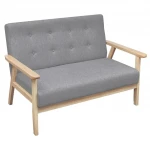 Retro medinė sofa, pilka