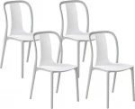 Shumee rinkinys 4 sodo kėdės baltai pilka SPEZIA