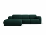 Kairinė sofa Windsor & Co Lola, 250x170x72 cm, tamsiai žalia
