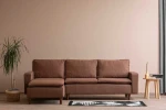 Hanah Home Kampinė sofa Lungo - šviesiai rudas
