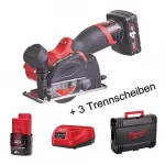 Milwaukee Akumuliatorinis diskinis rankinis pjūklelis Ø76mm M12 FCOT-422X, 12V, 1x4,0Ah, 1x2,0Ah