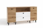 Komoda ADRK Furniture CLE03, ruda/balta