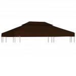 Pavėsinės uždangalas, 2 pakopų, rudas, 4x3m, 310 g/m²