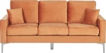 Beliani Shumee 3- asmuo oranžinė velure sofA GAVLE