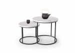 OREO set of two c. tables - baltas marble / juodas