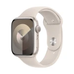 Išmanusis laikrodis Apple Watch Series 9 GPS, 45 mm, "Starlight" spalvos aliuminio korpusas su "starlight" spalvos sportiniu dirželiu - M/L