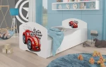 Vaikiška lova Adrk Furniture Pepe car zigzag, 70x140 cm, balta