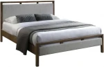 Lova Bed VOKSI with mattress HARMONY TOP 160x200cm, pilkas