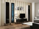 Cama Living room cabinet set VIGO 15 baltas/juodas gloss