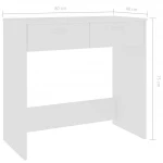 Rašomasis stalas, 80x40x75cm, baltas