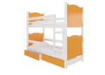 Dviaukštė lova Maraba 180x75 cm, oranžinė/balta