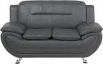 Shumee 2-vietė eko-odinė sofa, pilka LEIRA