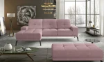 Kairinės kampinės sofos ir pufo komplektas Eltap Torrense, šviesiai rožinis