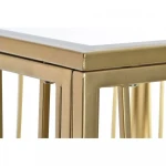 Šoninis stalas DKD Home Decor, Veidrodis/Metalas/Medžio MDF, (57 x 57 x 52 cm), auksinė spalva