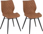 Beliani 2 valgomųjų kėdžių rinkinys ruda LISL
