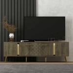 TV staliukas Kalune Design Televizoriaus stovas Detas - Walnut, Gold