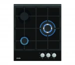 Simfer | Hob | H4.305.HGSSP | Gas on glass | Number of burners/cooking zones 3 | Rotary knobs | Black