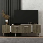 TV staliukas Kalune Design Televizoriaus stovas Detas - Walnut, Sidabrinis