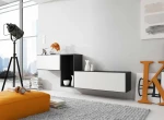 Cama living room furniture set ROCO 11 (RO1+RO3+RO4) juodas/juodas/baltas